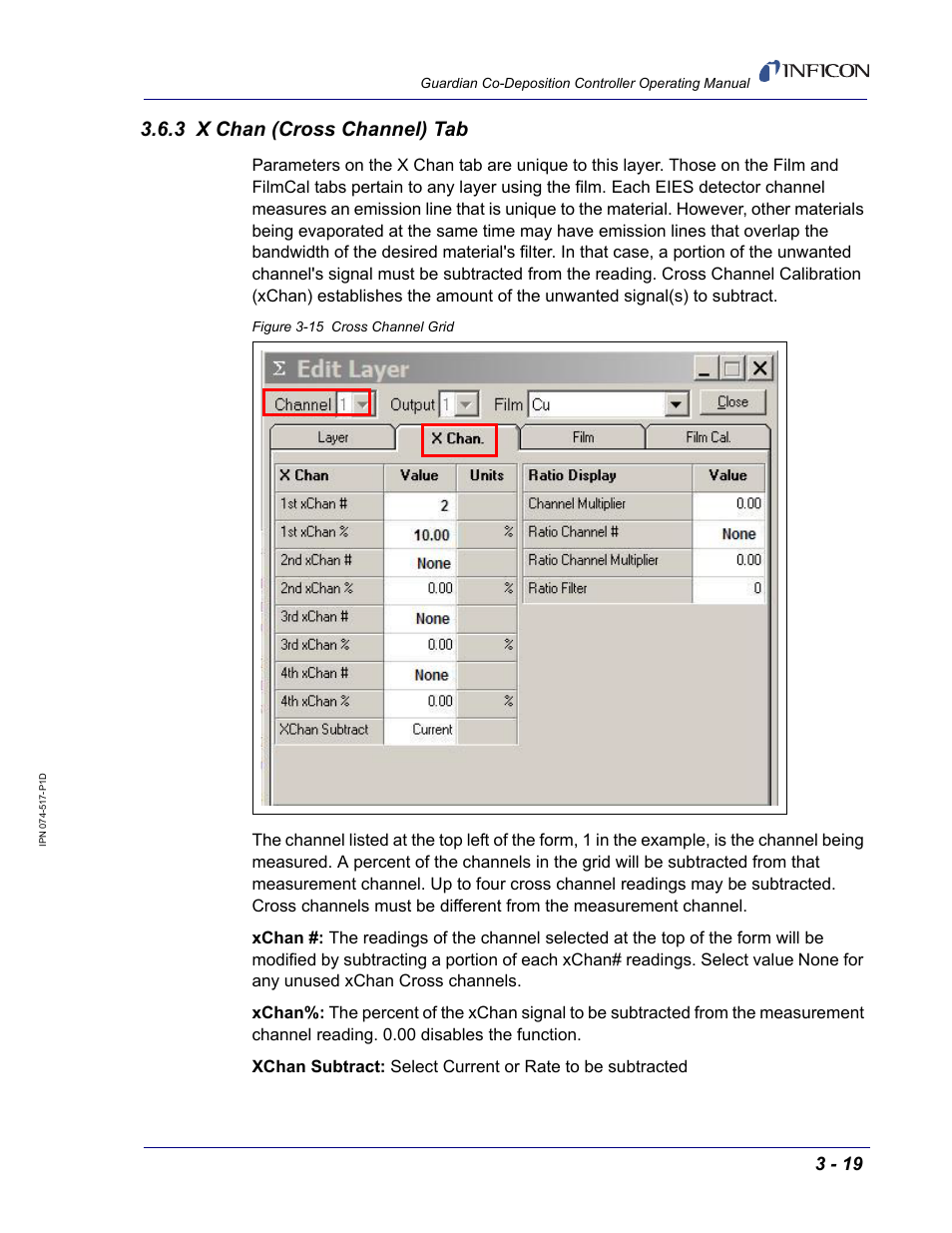 3 x chan (cross channel) tab | INFICON Guardian EIES Controller User Manual | Page 71 / 160