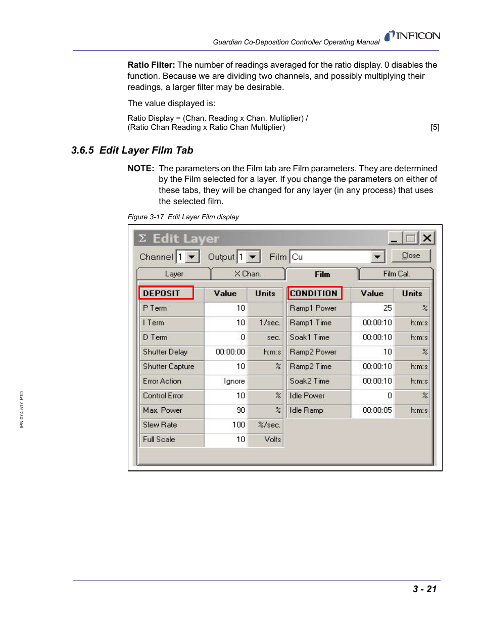 5 edit layer film tab | INFICON Guardian EIES Controller User Manual | Page 73 / 160