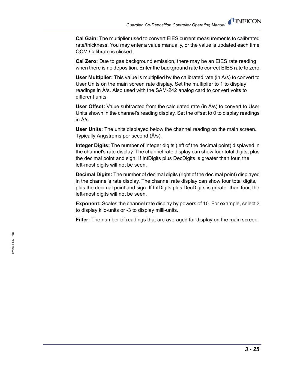 INFICON Guardian EIES Controller User Manual | Page 77 / 160