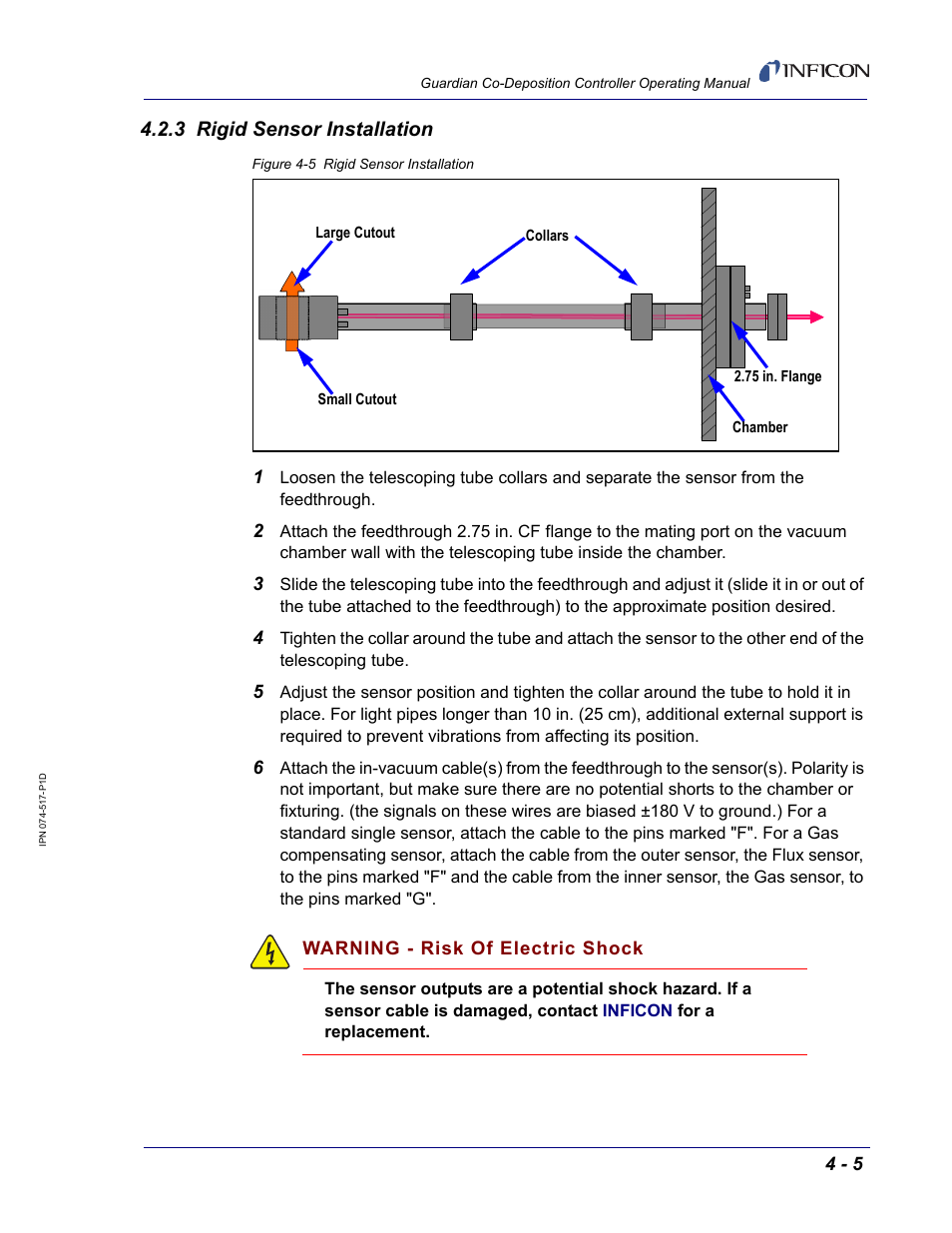 3 rigid sensor installation | INFICON Guardian EIES Controller User Manual | Page 97 / 160