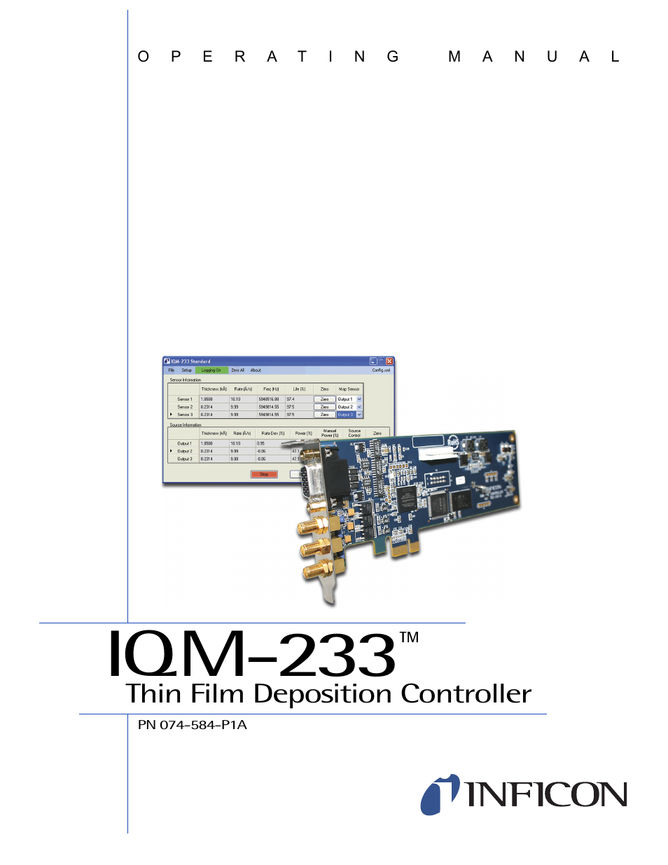 INFICON IQM-233 Thin Film Deposition Controller PCI-Express Card Operating Manual User Manual | 114 pages