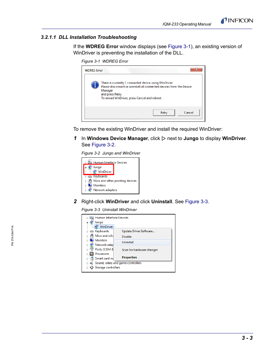 1 dll installation troubleshooting | INFICON IQM-233 Thin Film Deposition Controller PCI-Express Card Operating Manual User Manual | Page 43 / 114