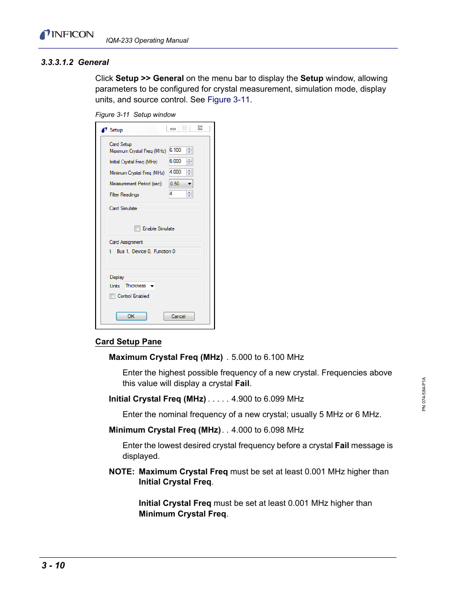 2 general, Section, Section 3.3.3.1.2 | INFICON IQM-233 Thin Film Deposition Controller PCI-Express Card Operating Manual User Manual | Page 50 / 114