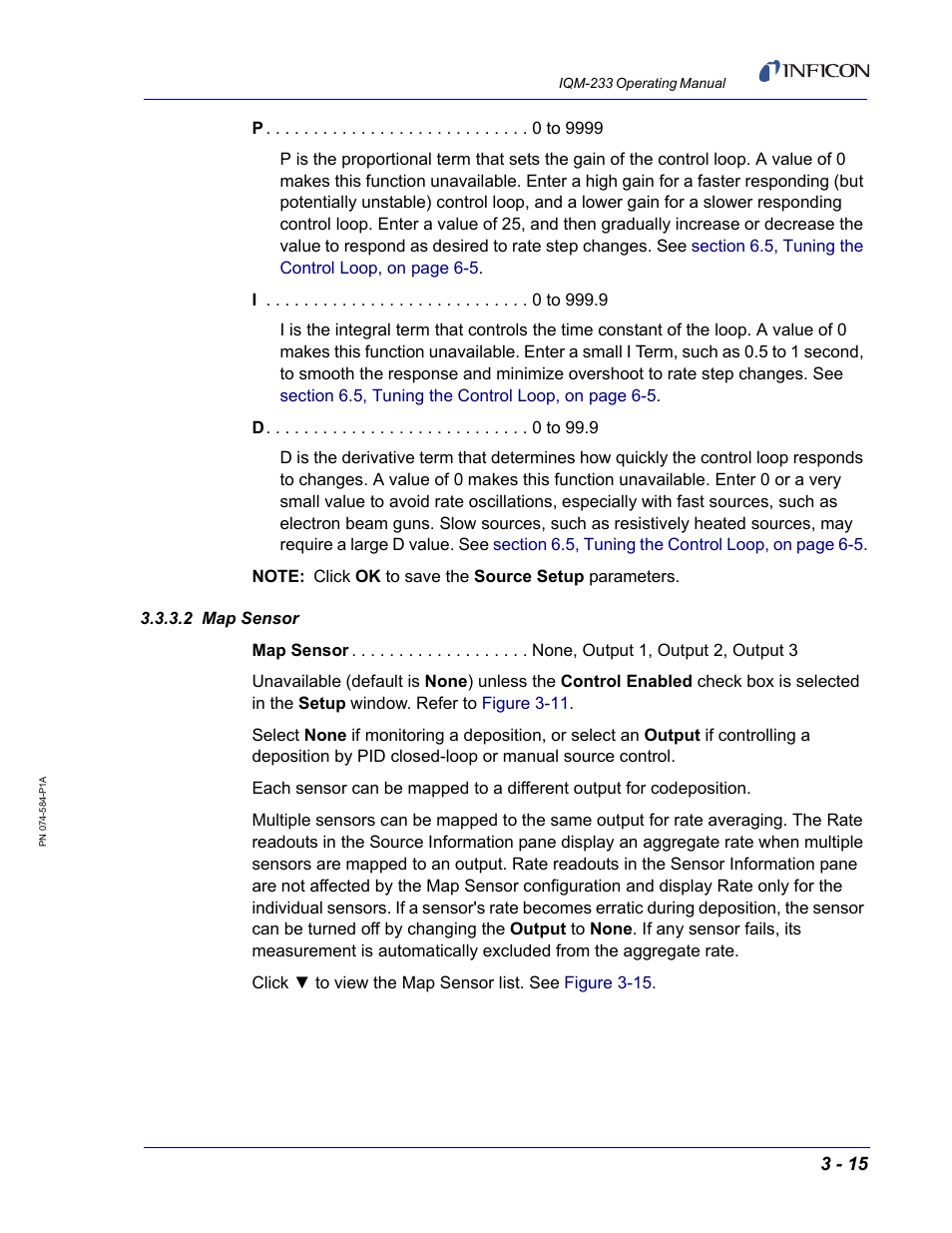 2 map sensor, Section 3.3.3.2 | INFICON IQM-233 Thin Film Deposition Controller PCI-Express Card Operating Manual User Manual | Page 55 / 114