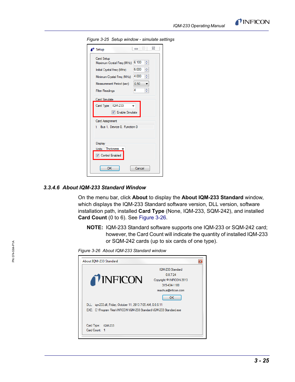 6 about iqm-233 standard window, Figure 3-25 | INFICON IQM-233 Thin Film Deposition Controller PCI-Express Card Operating Manual User Manual | Page 65 / 114