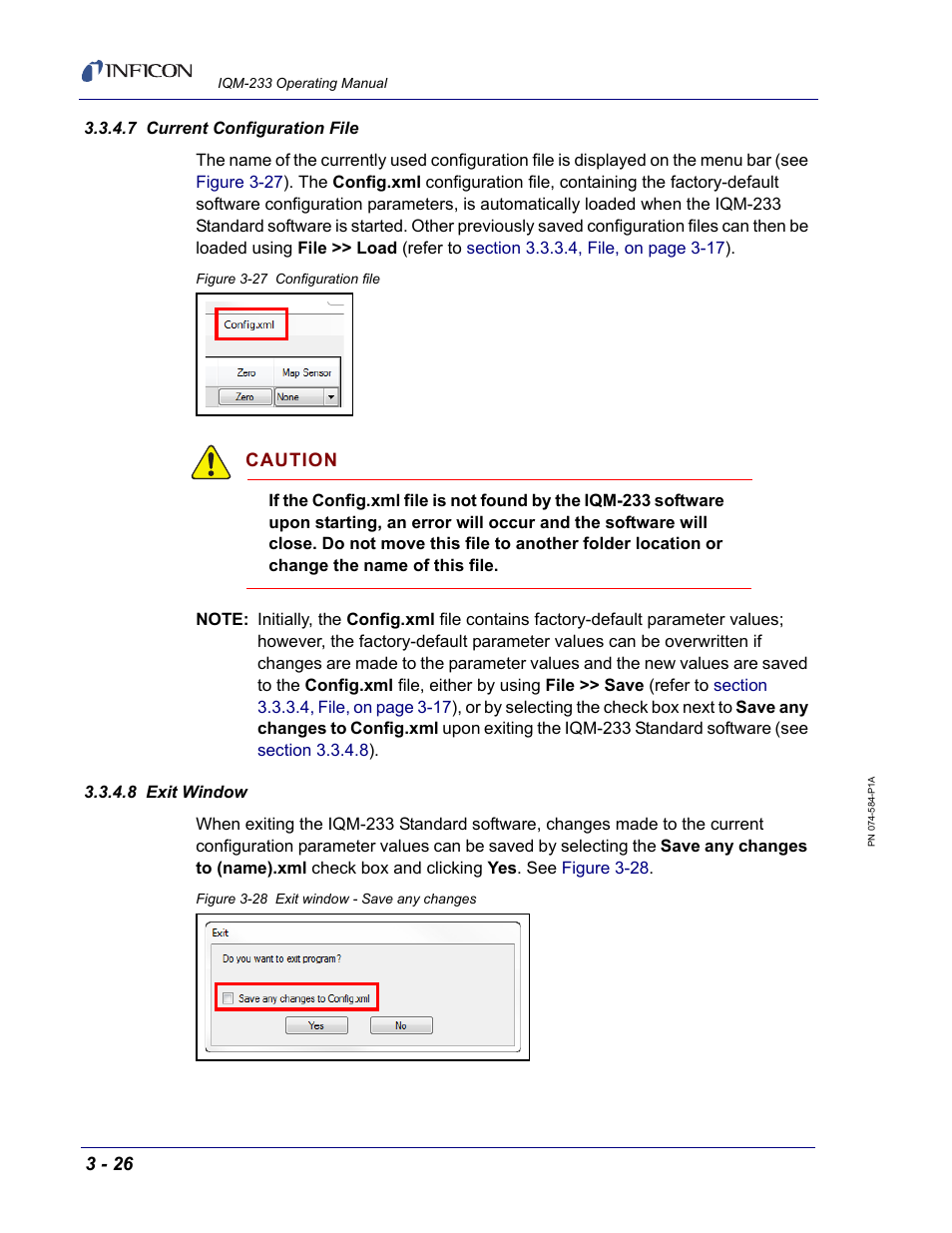 7 current configuration file, 8 exit window | INFICON IQM-233 Thin Film Deposition Controller PCI-Express Card Operating Manual User Manual | Page 66 / 114