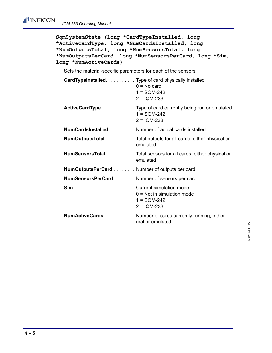 INFICON IQM-233 Thin Film Deposition Controller PCI-Express Card Operating Manual User Manual | Page 72 / 114