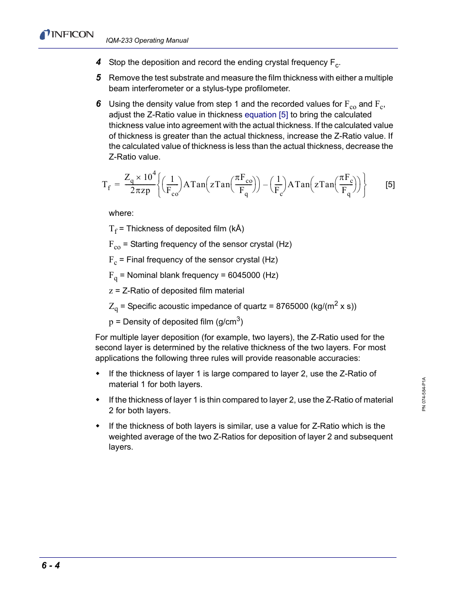 INFICON IQM-233 Thin Film Deposition Controller PCI-Express Card Operating Manual User Manual | Page 90 / 114