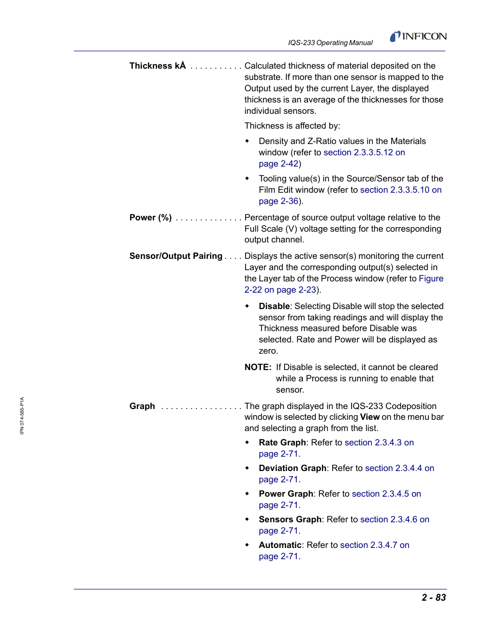 INFICON IQM-233 Thin Film Deposition Controller PCI-Express Card Codeposition Software Operating Manual User Manual | Page 103 / 136