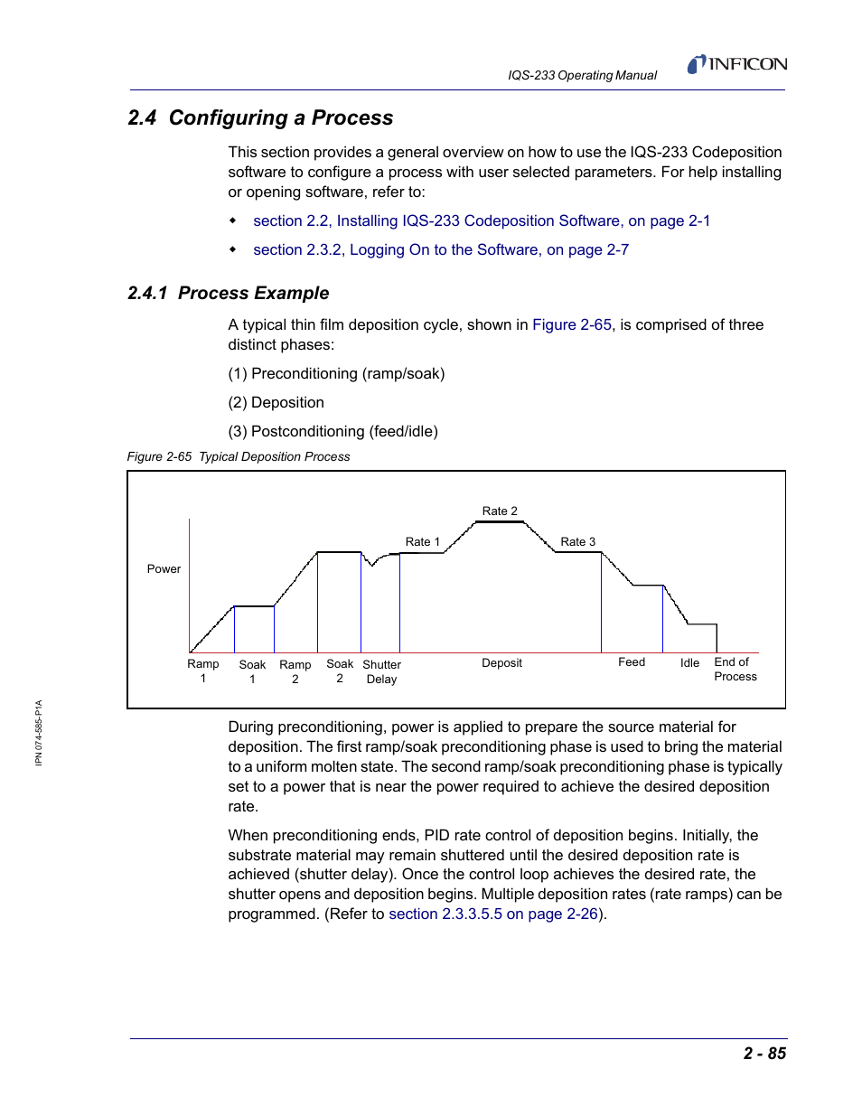 4 configuring a process, 1 process example | INFICON IQM-233 Thin Film Deposition Controller PCI-Express Card Codeposition Software Operating Manual User Manual | Page 105 / 136