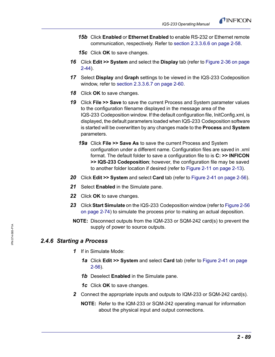 6 starting a process | INFICON IQM-233 Thin Film Deposition Controller PCI-Express Card Codeposition Software Operating Manual User Manual | Page 109 / 136