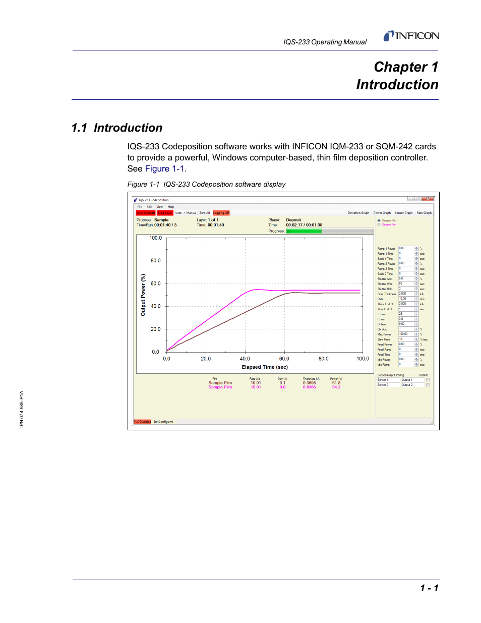 Chapter 1 introduction, 1 introduction, Chapter 1 | INFICON IQM-233 Thin Film Deposition Controller PCI-Express Card Codeposition Software Operating Manual User Manual | Page 11 / 136