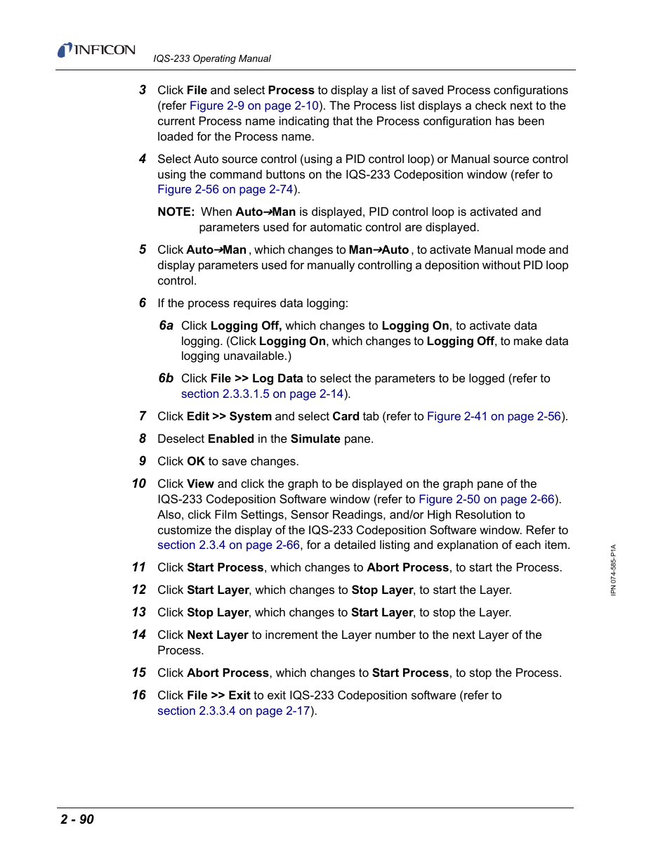 INFICON IQM-233 Thin Film Deposition Controller PCI-Express Card Codeposition Software Operating Manual User Manual | Page 110 / 136