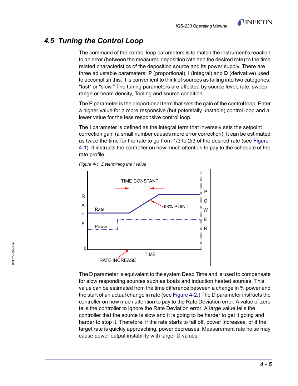 5 tuning the control loop, Section 4.5 | INFICON IQM-233 Thin Film Deposition Controller PCI-Express Card Codeposition Software Operating Manual User Manual | Page 119 / 136