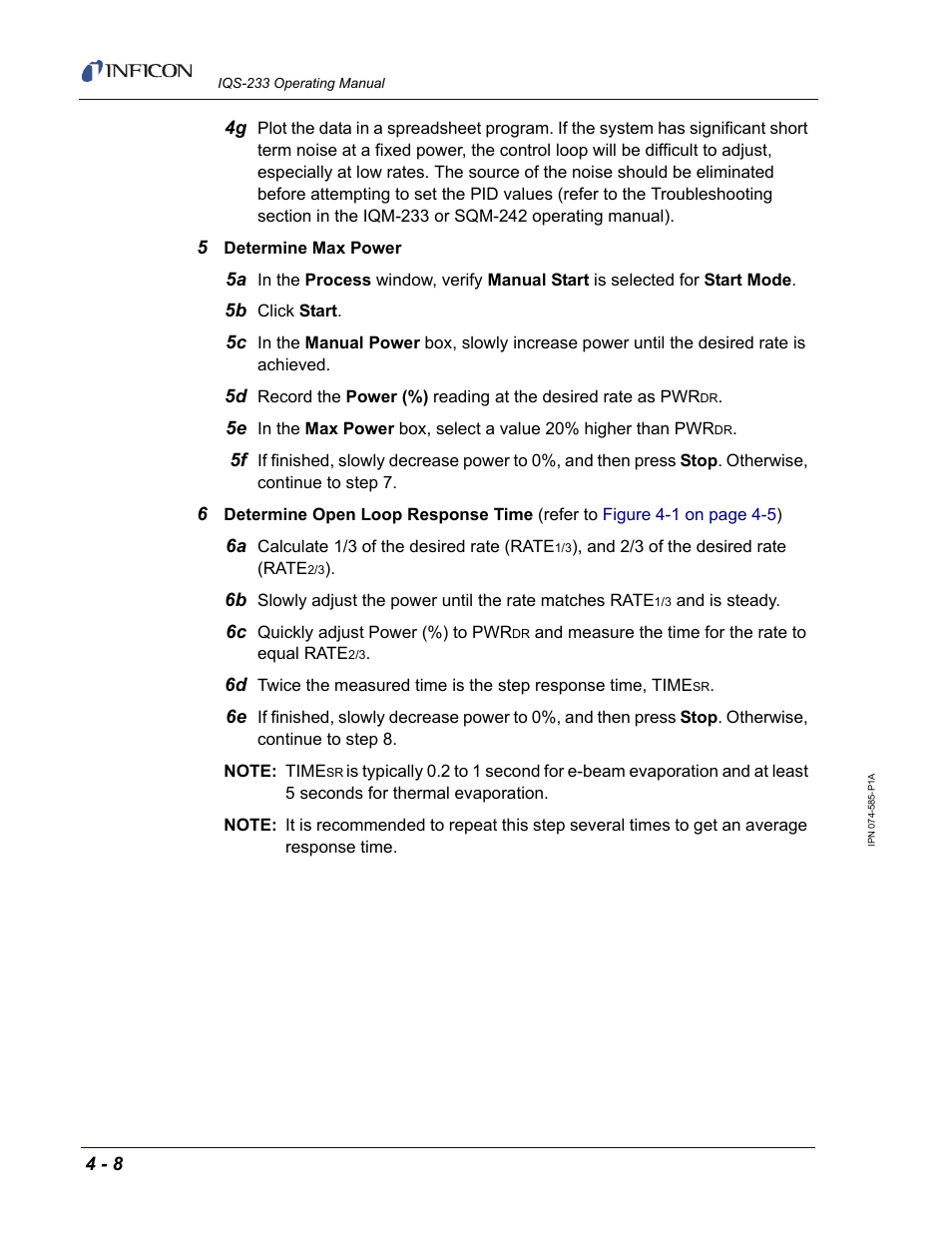 INFICON IQM-233 Thin Film Deposition Controller PCI-Express Card Codeposition Software Operating Manual User Manual | Page 122 / 136