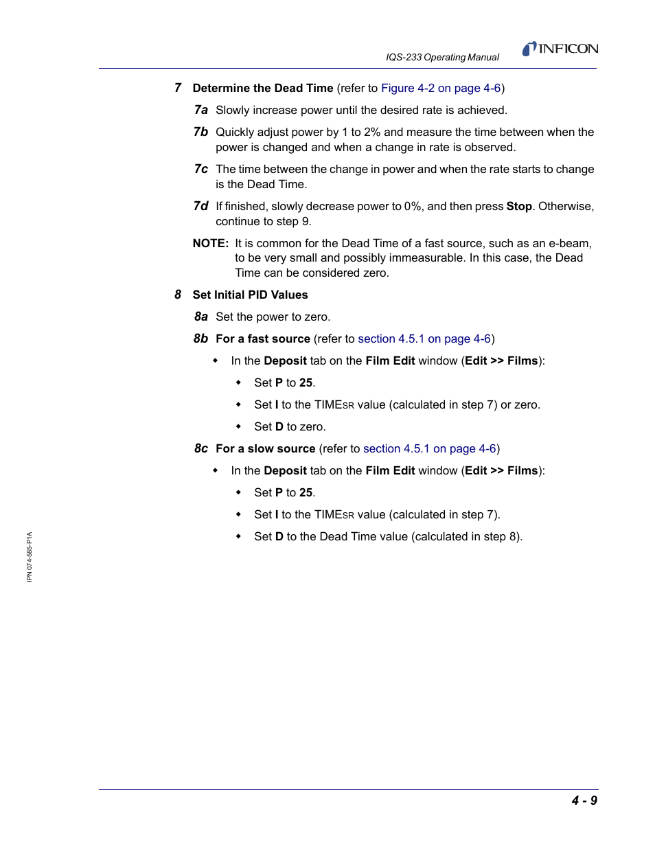INFICON IQM-233 Thin Film Deposition Controller PCI-Express Card Codeposition Software Operating Manual User Manual | Page 123 / 136