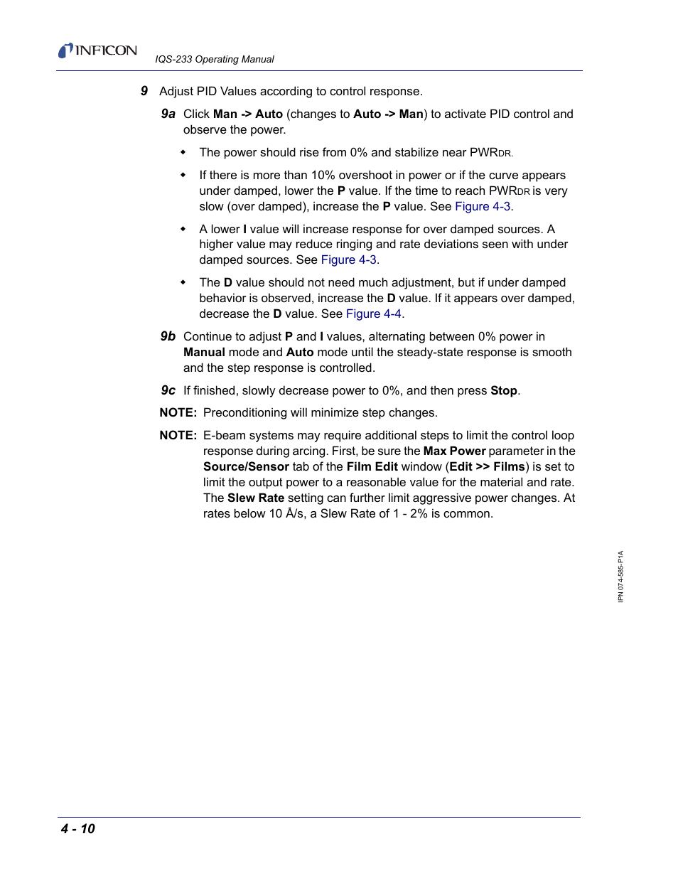 INFICON IQM-233 Thin Film Deposition Controller PCI-Express Card Codeposition Software Operating Manual User Manual | Page 124 / 136