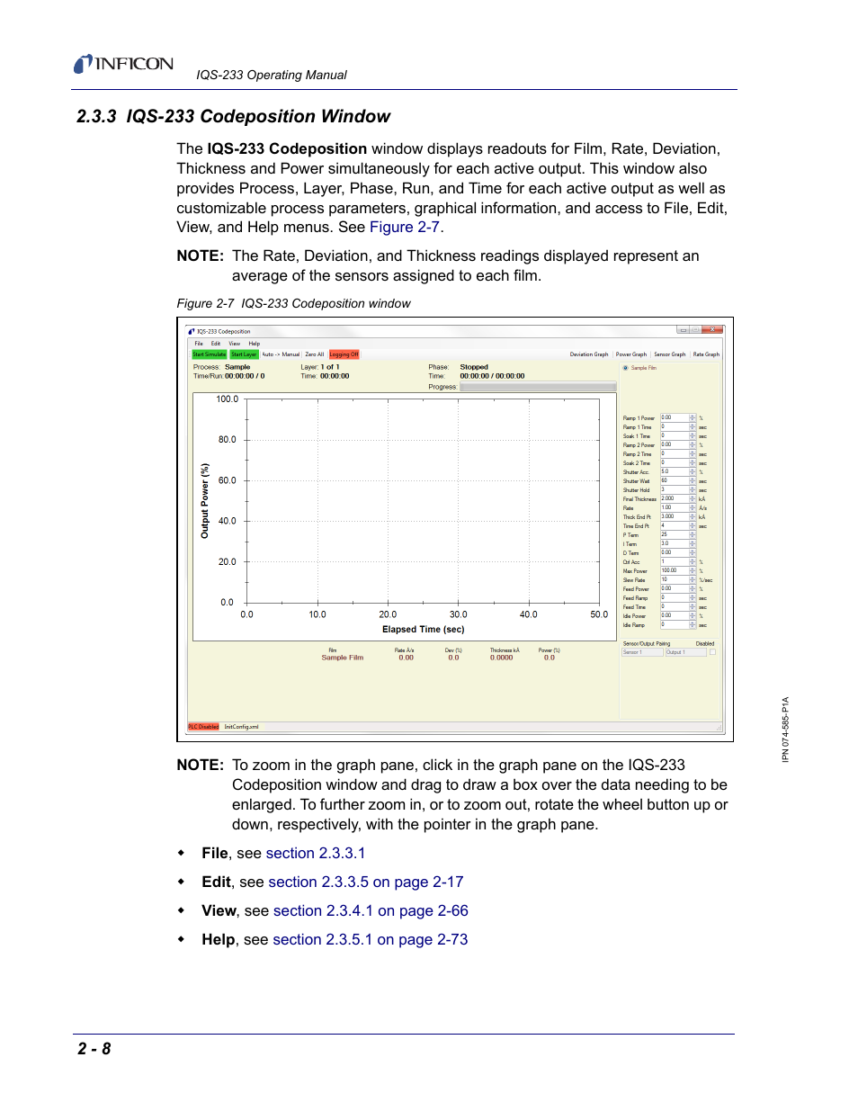 3 iqs-233 codeposition window, Figure 2-7 | INFICON IQM-233 Thin Film Deposition Controller PCI-Express Card Codeposition Software Operating Manual User Manual | Page 28 / 136