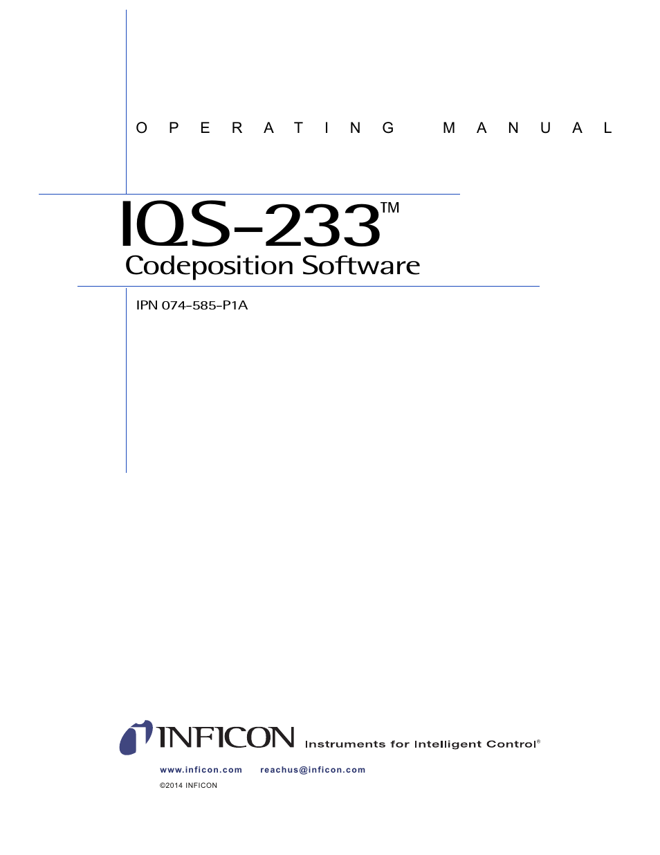 Iqs-233, Codeposition software | INFICON IQM-233 Thin Film Deposition Controller PCI-Express Card Codeposition Software Operating Manual User Manual | Page 3 / 136