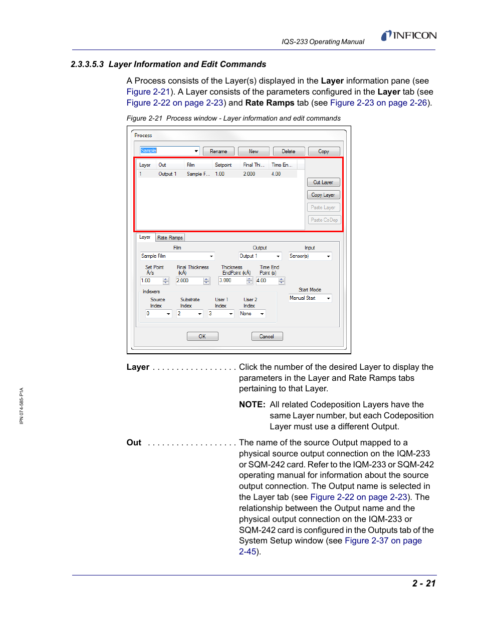 3 layer information and edit commands | INFICON IQM-233 Thin Film Deposition Controller PCI-Express Card Codeposition Software Operating Manual User Manual | Page 41 / 136