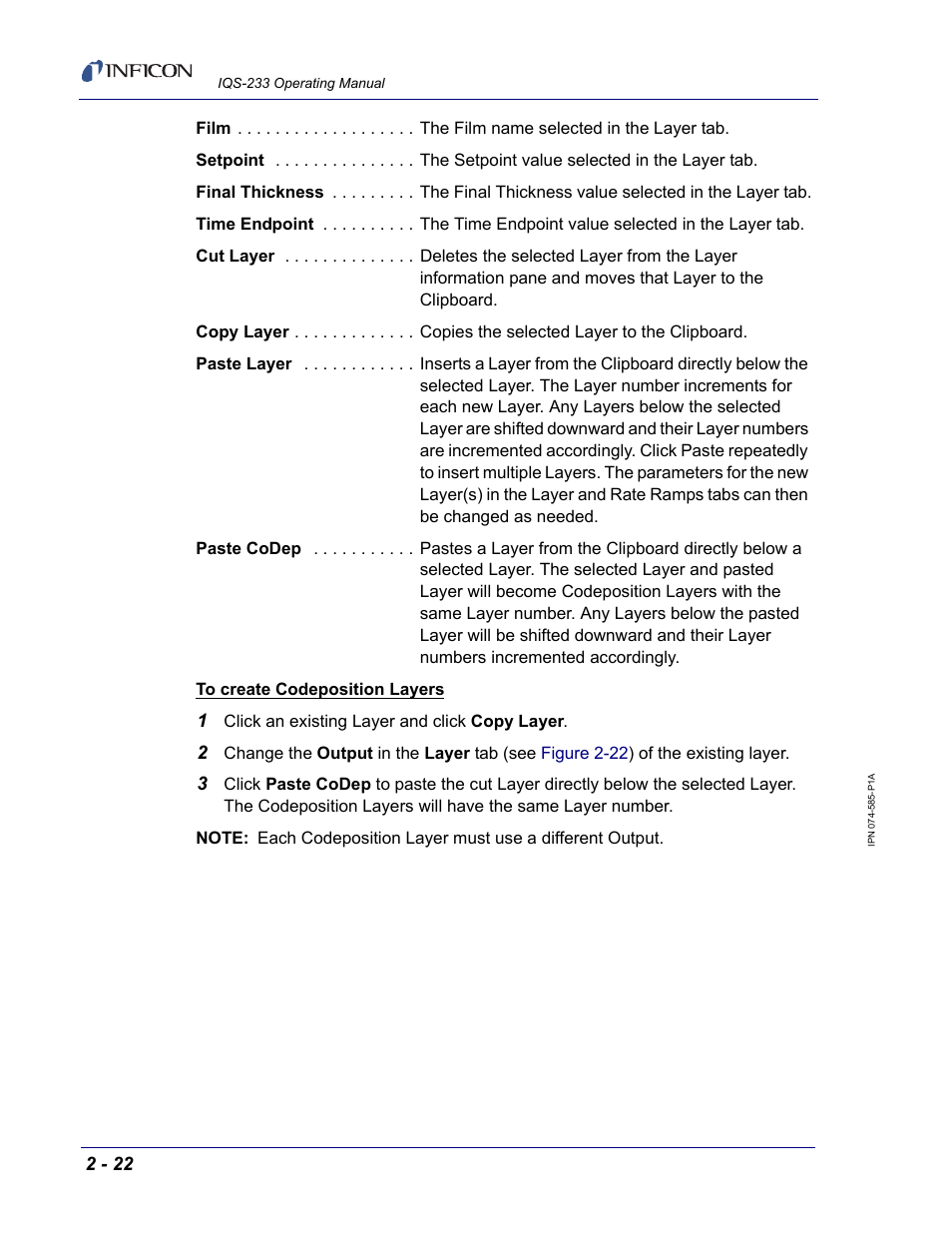 INFICON IQM-233 Thin Film Deposition Controller PCI-Express Card Codeposition Software Operating Manual User Manual | Page 42 / 136