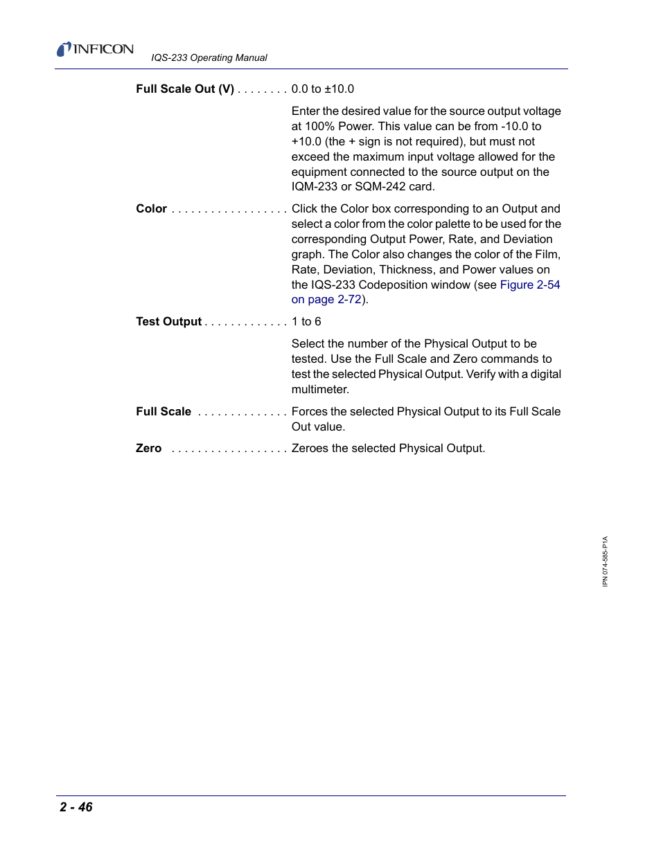 INFICON IQM-233 Thin Film Deposition Controller PCI-Express Card Codeposition Software Operating Manual User Manual | Page 66 / 136