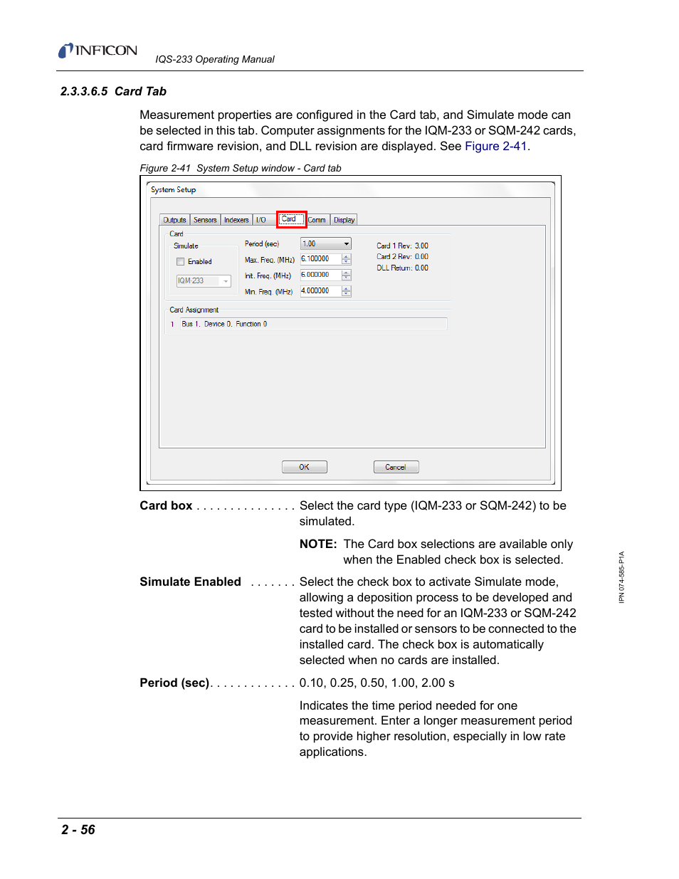 5 card tab | INFICON IQM-233 Thin Film Deposition Controller PCI-Express Card Codeposition Software Operating Manual User Manual | Page 76 / 136