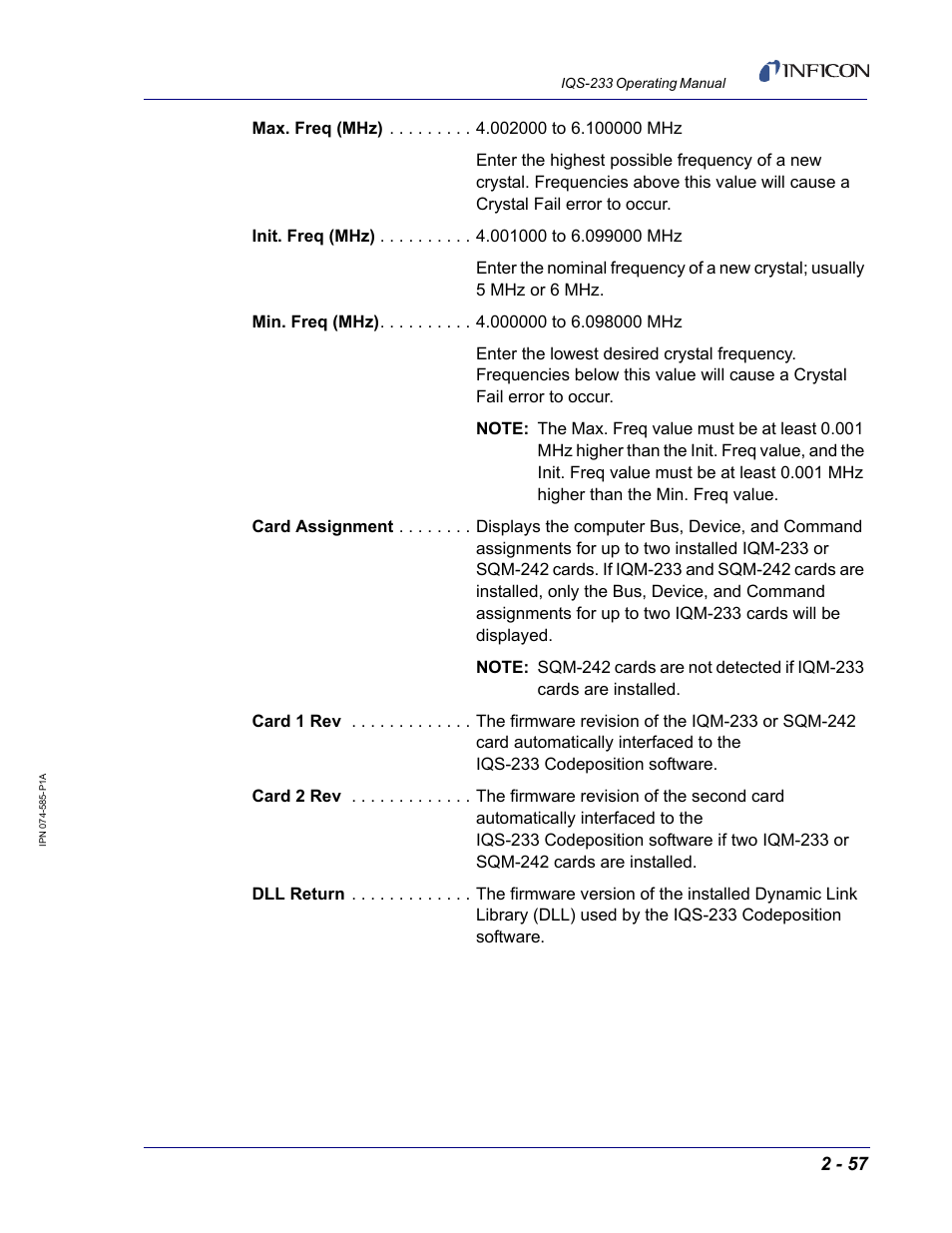 INFICON IQM-233 Thin Film Deposition Controller PCI-Express Card Codeposition Software Operating Manual User Manual | Page 77 / 136