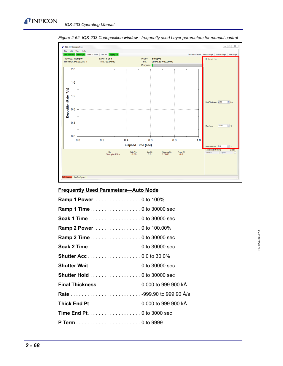 INFICON IQM-233 Thin Film Deposition Controller PCI-Express Card Codeposition Software Operating Manual User Manual | Page 88 / 136