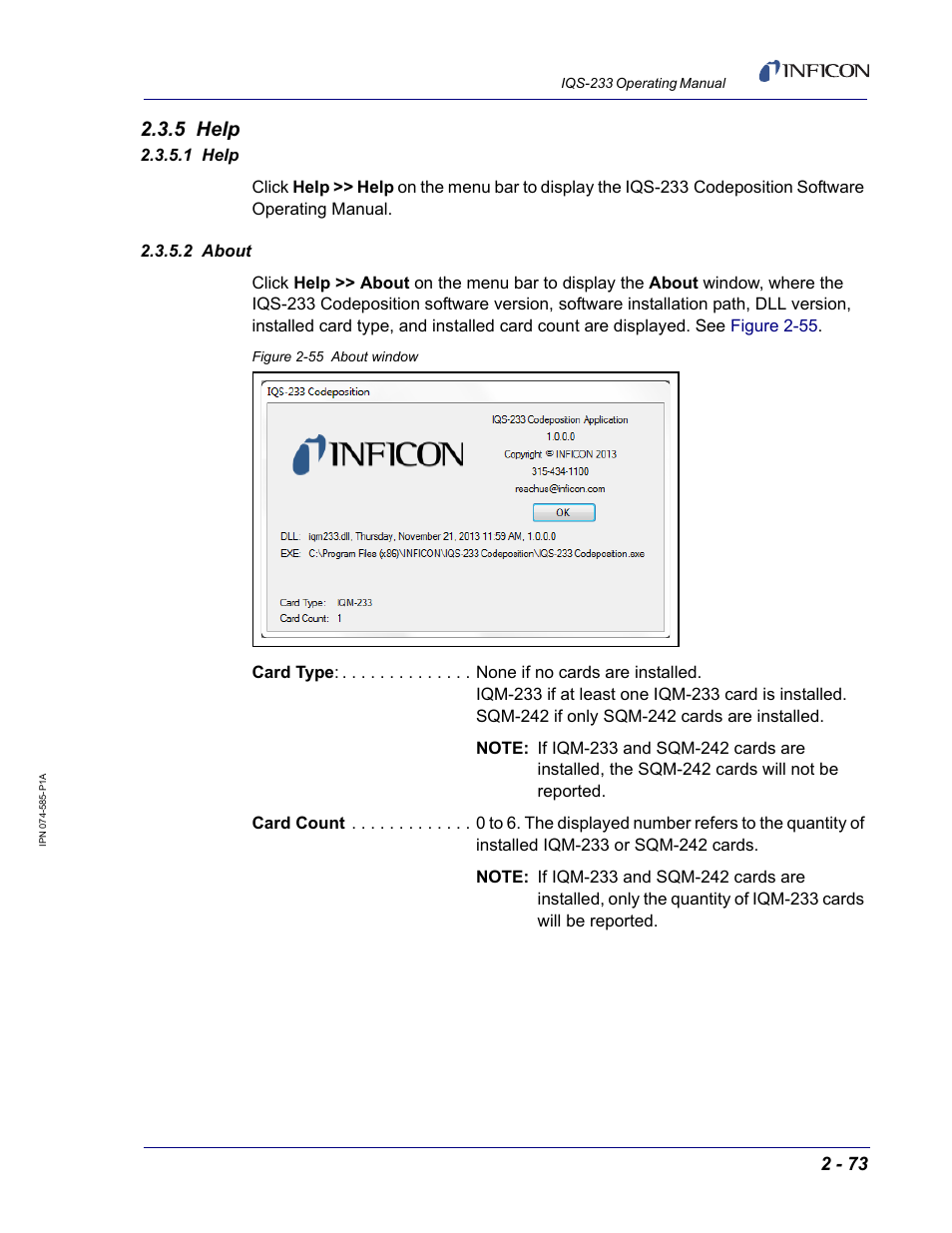 5 help, 1 help, 2 about | INFICON IQM-233 Thin Film Deposition Controller PCI-Express Card Codeposition Software Operating Manual User Manual | Page 93 / 136