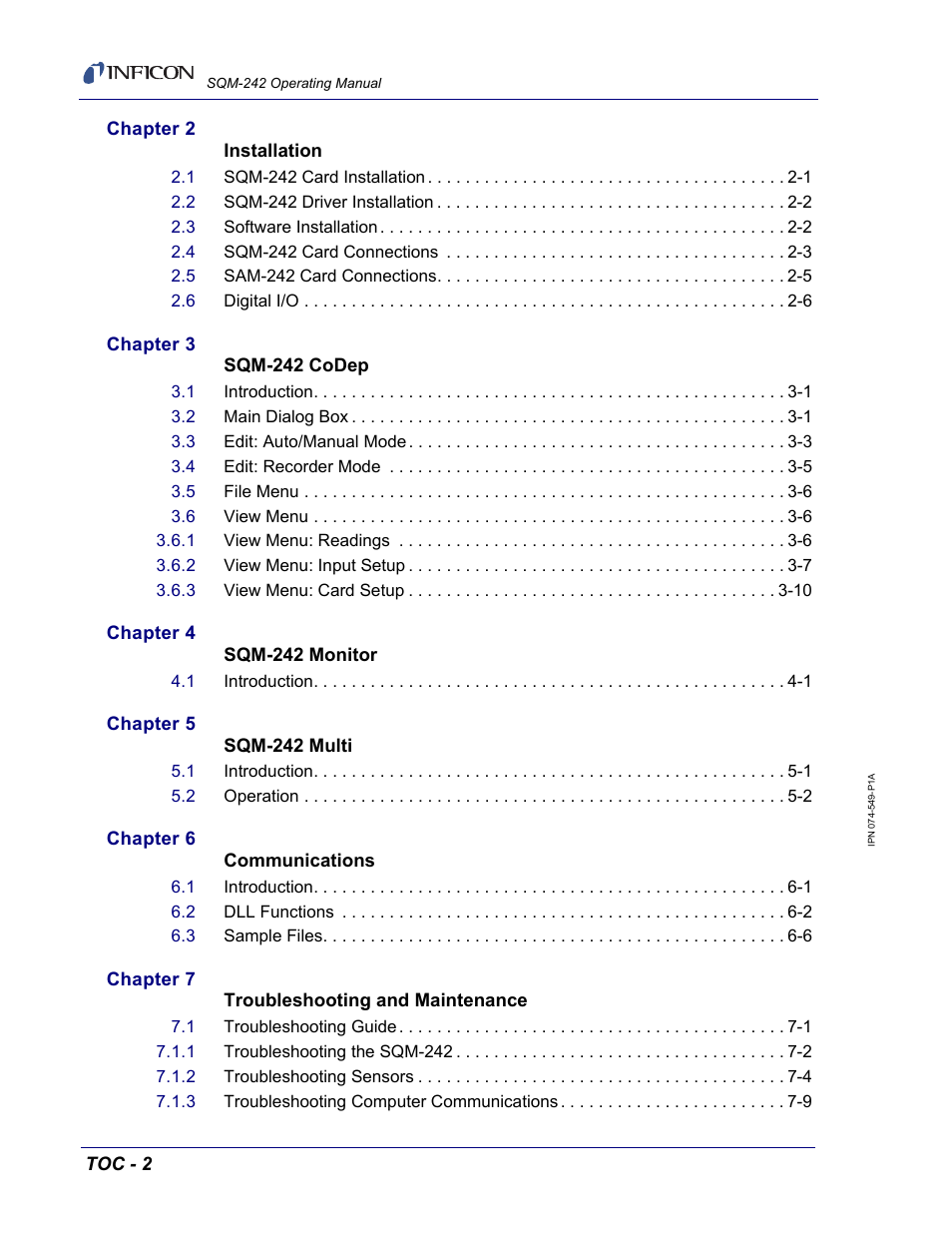 INFICON SQM-242 Thin Film Deposition Controller Card Operating Manual User Manual | Page 10 / 108