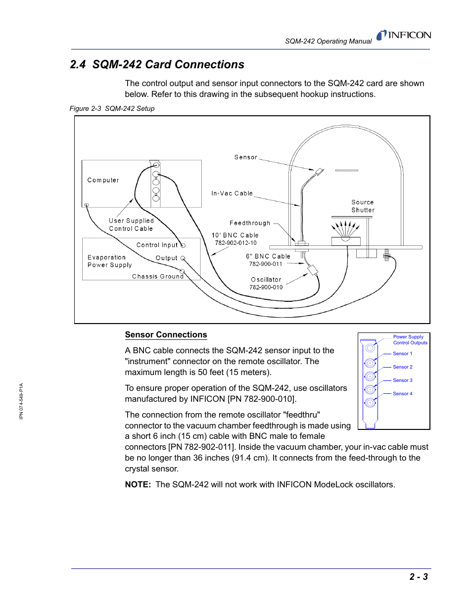 4 sqm-242 card connections | INFICON SQM-242 Thin Film Deposition Controller Card Operating Manual User Manual | Page 25 / 108
