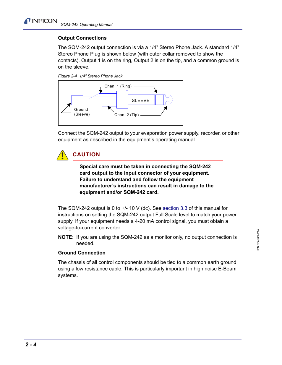 INFICON SQM-242 Thin Film Deposition Controller Card Operating Manual User Manual | Page 26 / 108