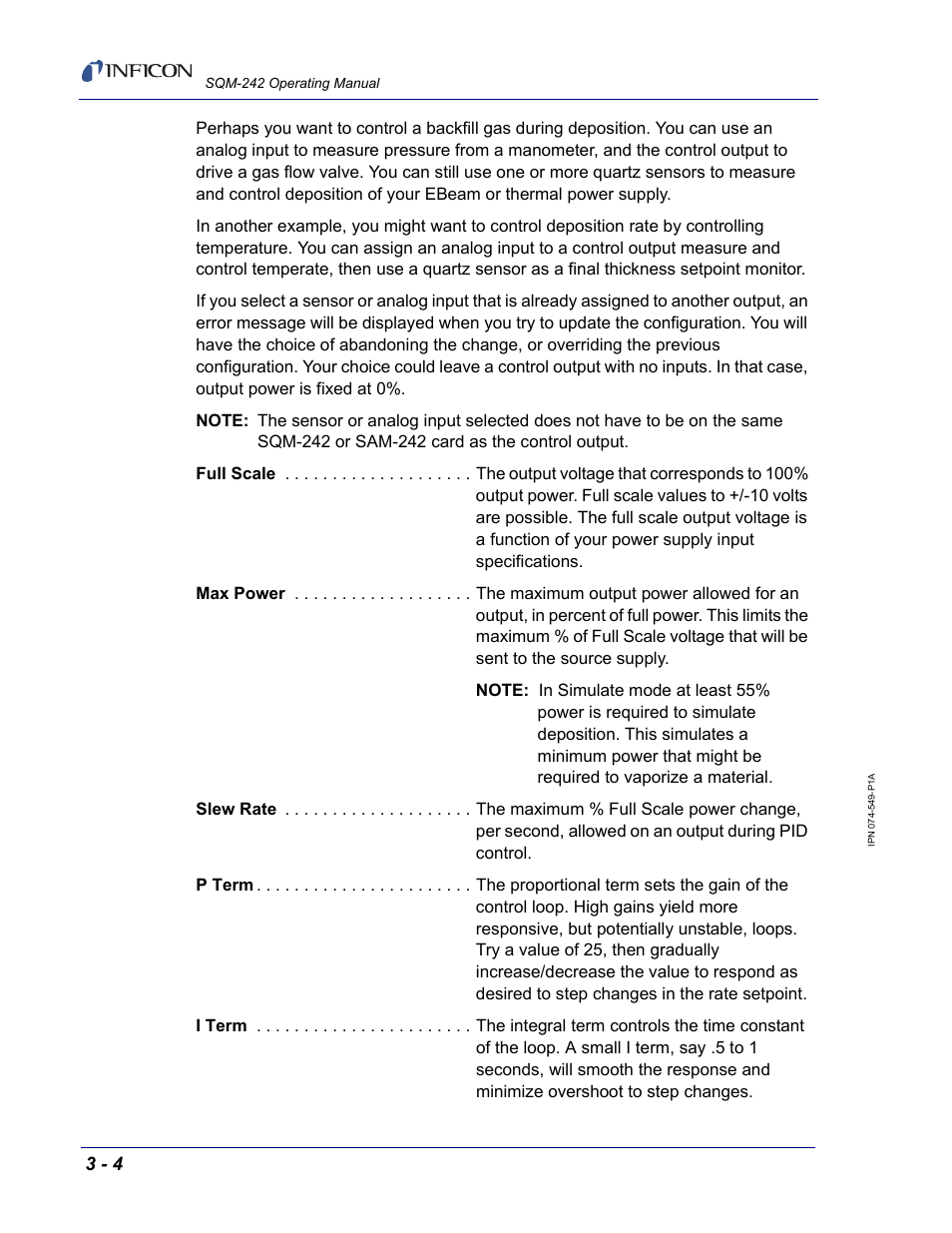 INFICON SQM-242 Thin Film Deposition Controller Card Operating Manual User Manual | Page 32 / 108