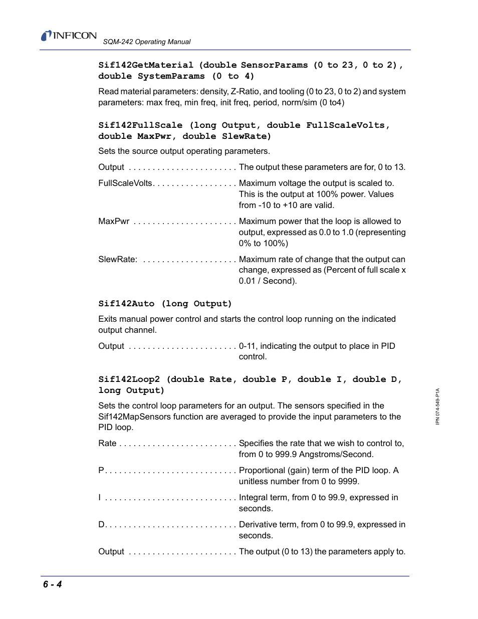 INFICON SQM-242 Thin Film Deposition Controller Card Operating Manual User Manual | Page 50 / 108