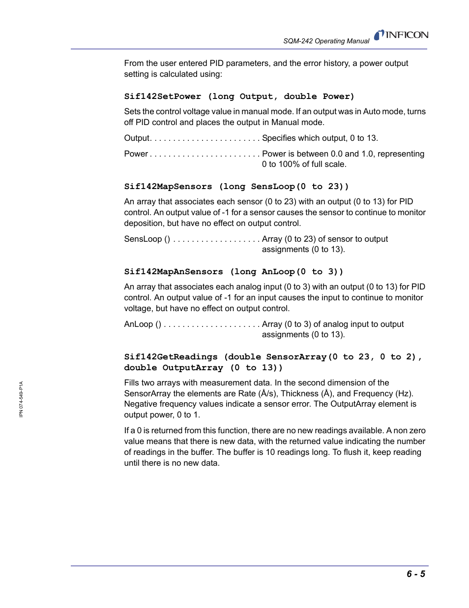 INFICON SQM-242 Thin Film Deposition Controller Card Operating Manual User Manual | Page 51 / 108