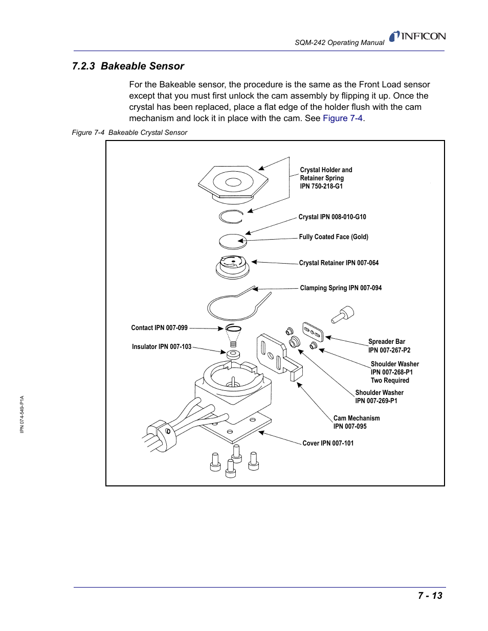 3 bakeable sensor | INFICON SQM-242 Thin Film Deposition Controller Card Operating Manual User Manual | Page 67 / 108