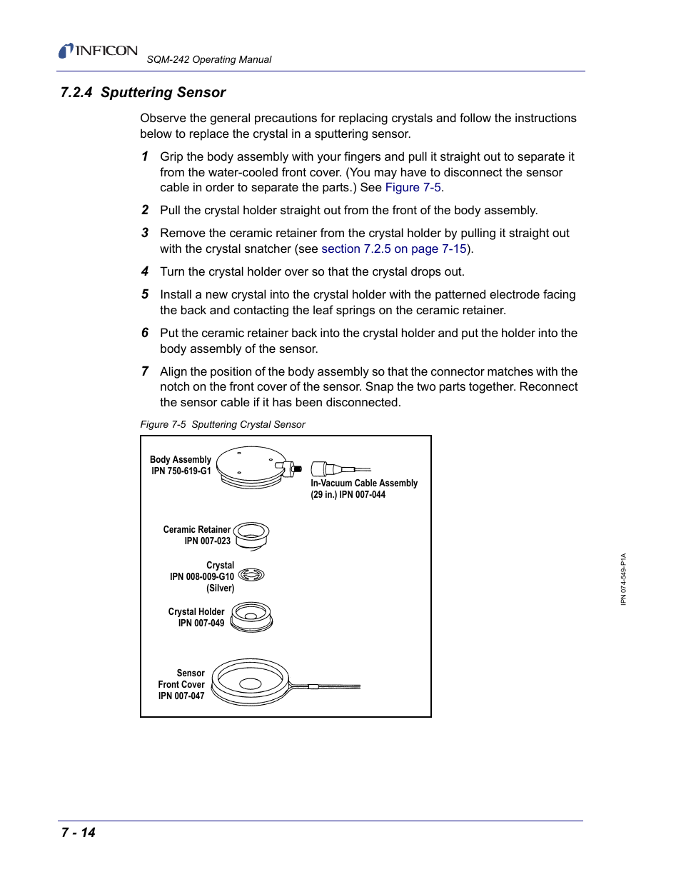4 sputtering sensor | INFICON SQM-242 Thin Film Deposition Controller Card Operating Manual User Manual | Page 68 / 108