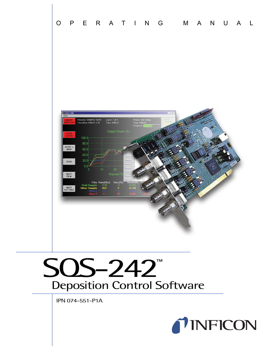 INFICON SQM-242 Thin Film Deposition Controller Card Software Operating Manual User Manual | 84 pages