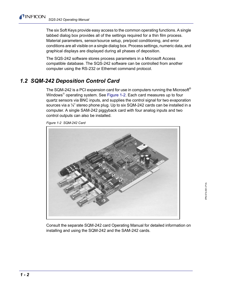 2 sqm-242 deposition control card | INFICON SQM-242 Thin Film Deposition Controller Card Software Operating Manual User Manual | Page 12 / 84