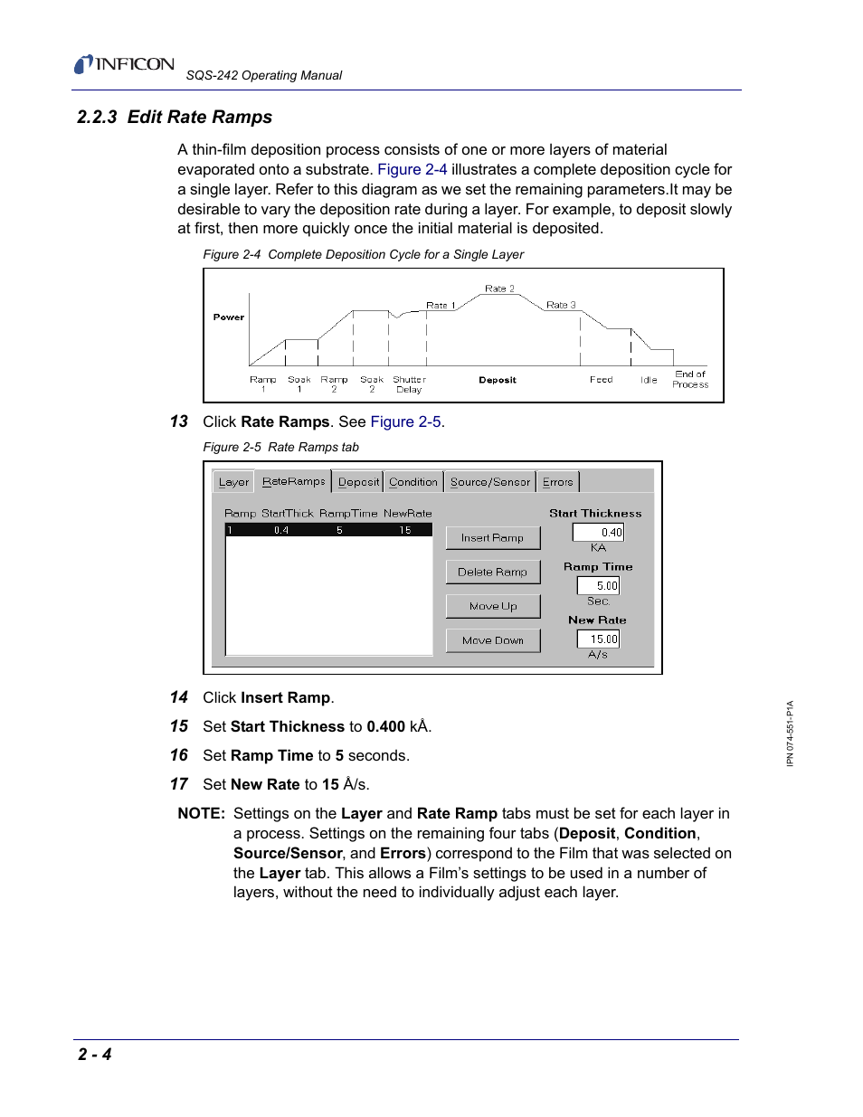 3 edit rate ramps | INFICON SQM-242 Thin Film Deposition Controller Card Software Operating Manual User Manual | Page 18 / 84