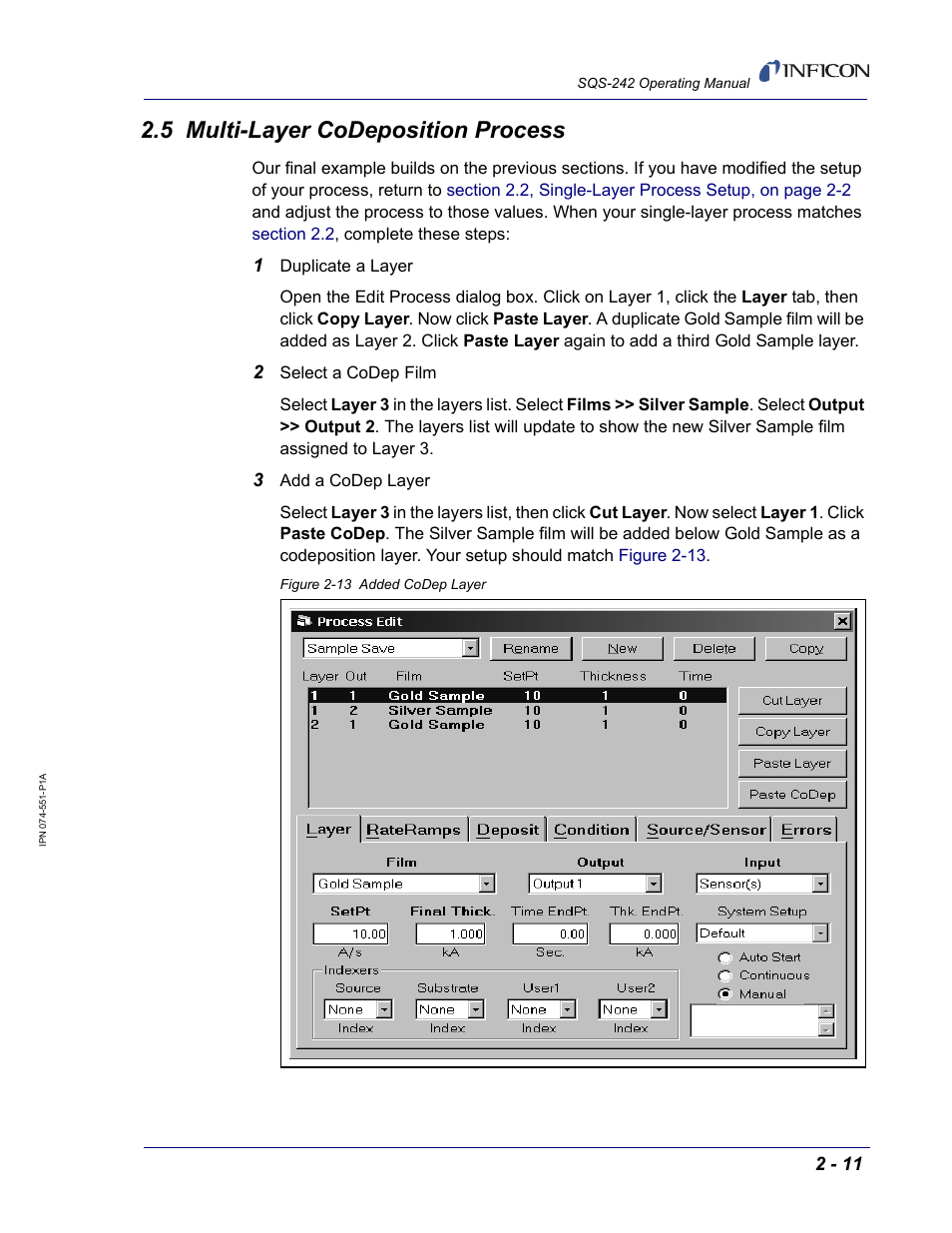5 multi-layer codeposition process | INFICON SQM-242 Thin Film Deposition Controller Card Software Operating Manual User Manual | Page 25 / 84