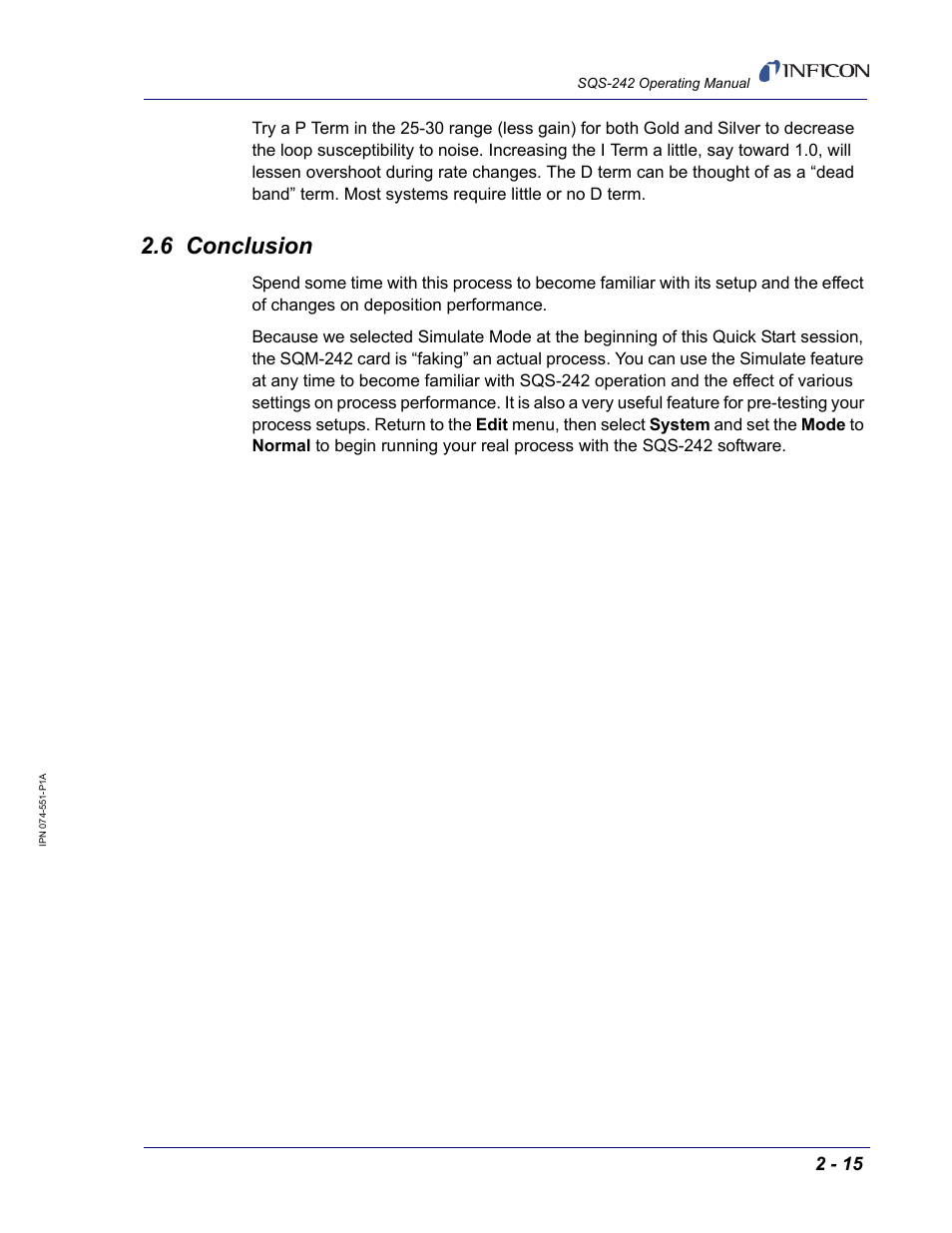 6 conclusion | INFICON SQM-242 Thin Film Deposition Controller Card Software Operating Manual User Manual | Page 29 / 84