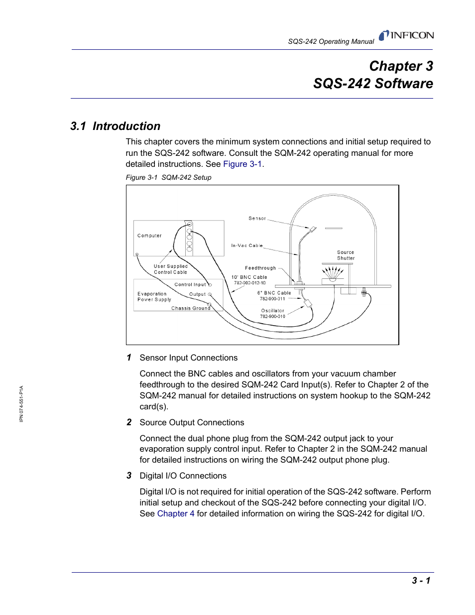 Chapter 3 sqs-242 software, 1 introduction, Chapter 3 | INFICON SQM-242 Thin Film Deposition Controller Card Software Operating Manual User Manual | Page 31 / 84