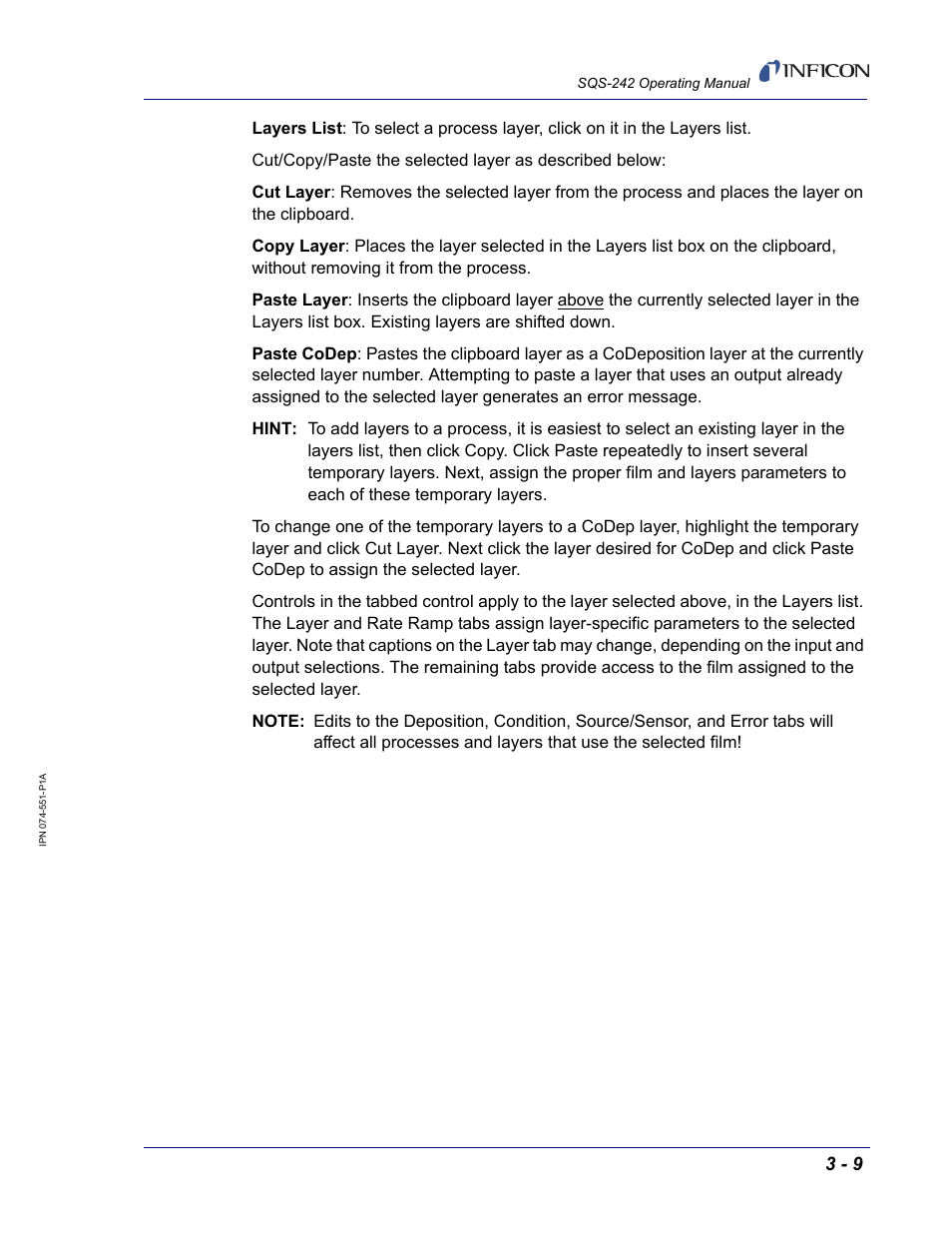 INFICON SQM-242 Thin Film Deposition Controller Card Software Operating Manual User Manual | Page 39 / 84