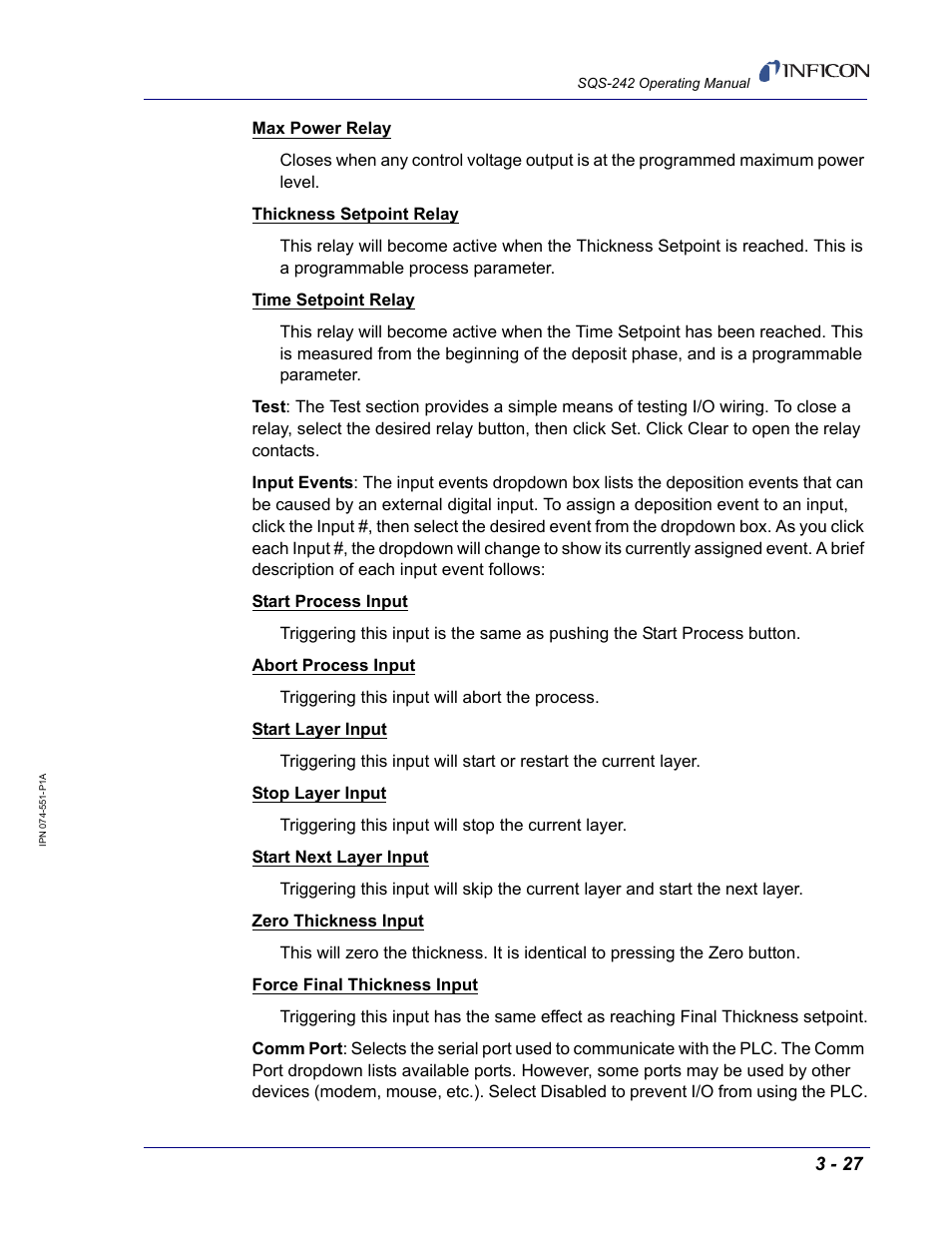 INFICON SQM-242 Thin Film Deposition Controller Card Software Operating Manual User Manual | Page 57 / 84
