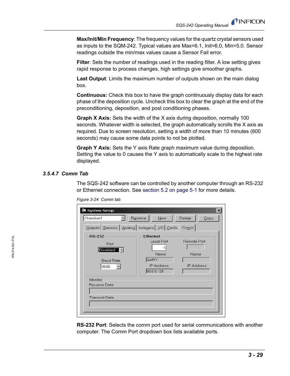 7 comm tab | INFICON SQM-242 Thin Film Deposition Controller Card Software Operating Manual User Manual | Page 59 / 84