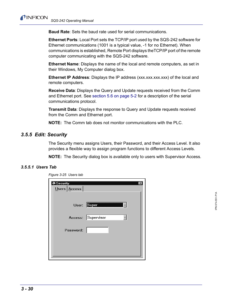 5 edit: security, 1 users tab | INFICON SQM-242 Thin Film Deposition Controller Card Software Operating Manual User Manual | Page 60 / 84