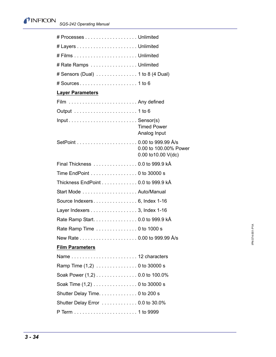 INFICON SQM-242 Thin Film Deposition Controller Card Software Operating Manual User Manual | Page 64 / 84