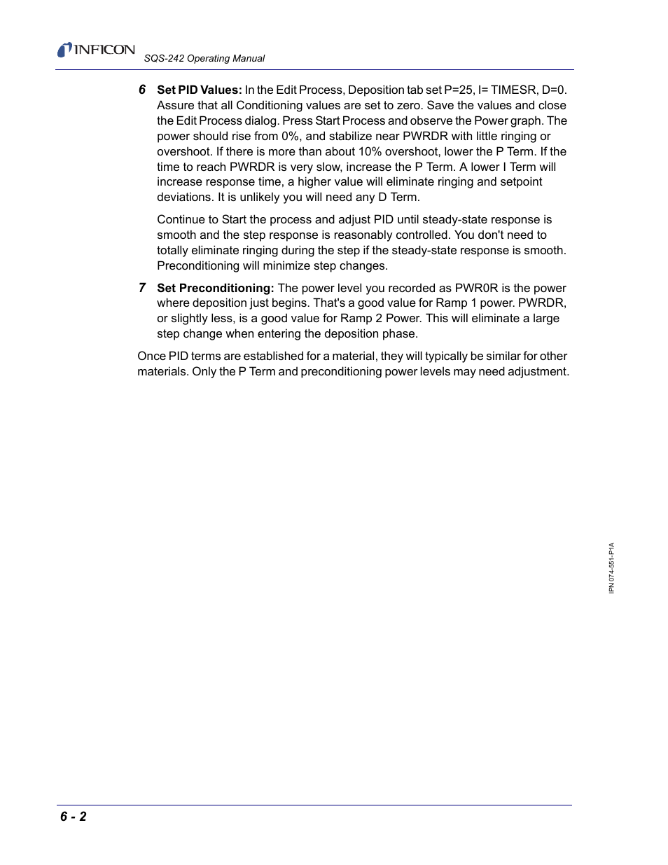 INFICON SQM-242 Thin Film Deposition Controller Card Software Operating Manual User Manual | Page 84 / 84